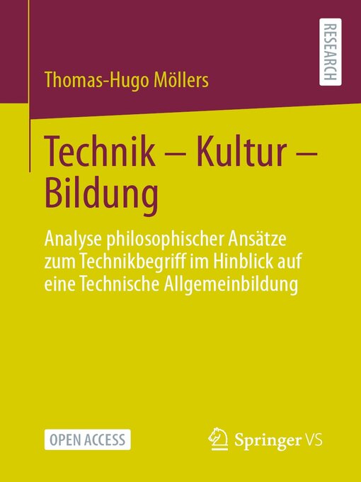 Title details for Technik – Kultur – Bildung by Thomas-Hugo Möllers - Available